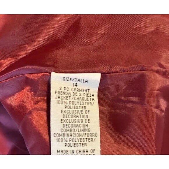 R&M Richards Evening Jacket Sz 14 Burgundy Black Rhinestone Retro Glam Holiday - Picture 4 of 7